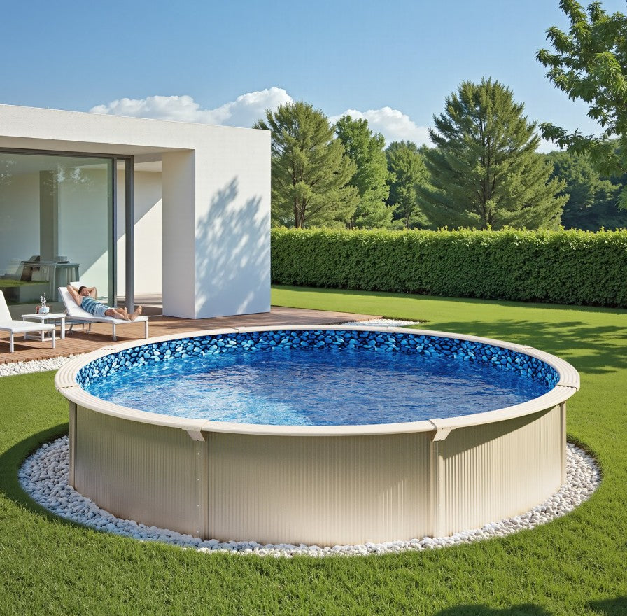 Vevor 30' Round Pool Liner 52" Wall Height Unibead Vinyl Above Ground New