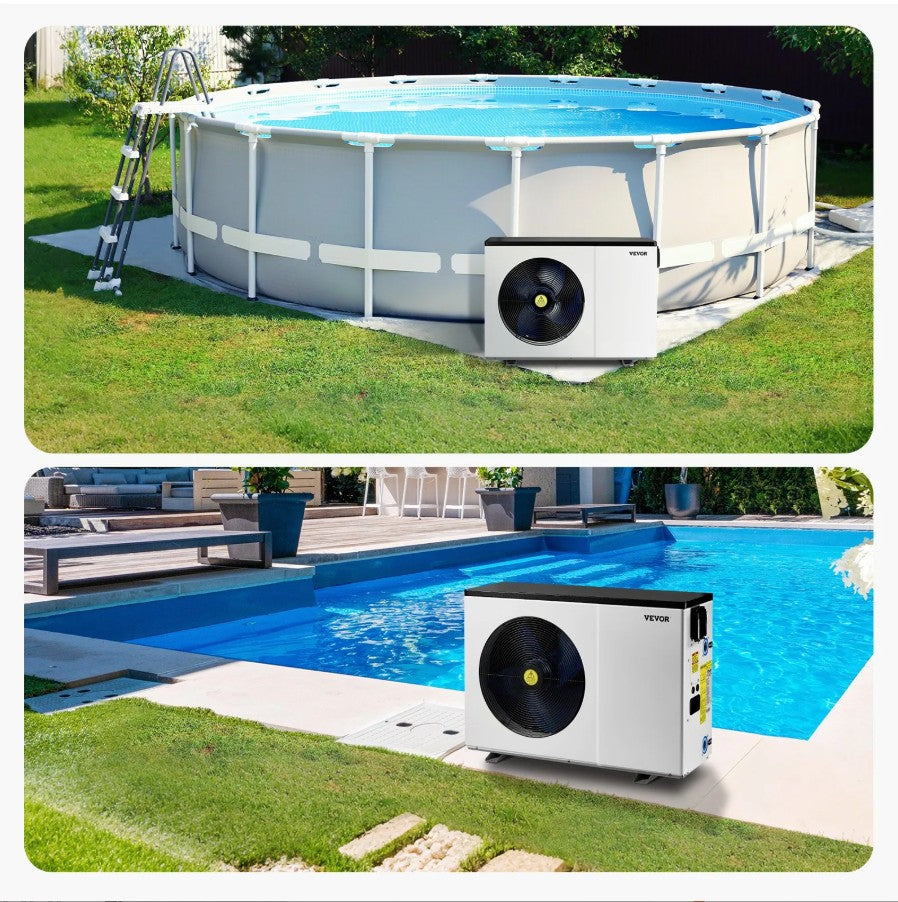 Vevor Electric Pool Heat Pump 51,200 BTU Heating and Cooling for 7,926–15,851 Gal Pools New