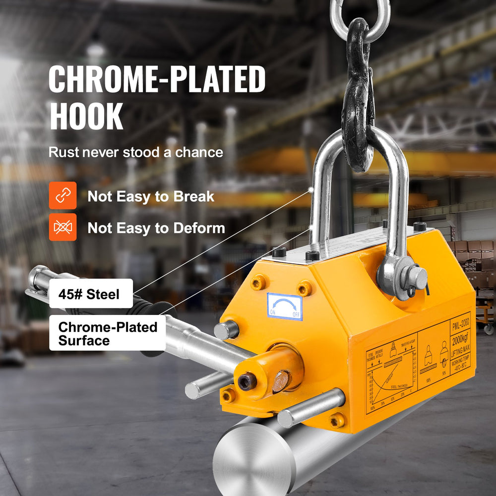 Vevor Magnetic Lifter 4400 Lbs. Pulling Capacity Neodymium and Steel Permanent Lifting Magnet with Release New