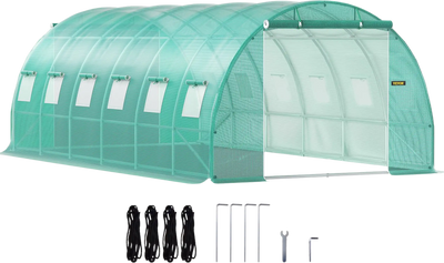 Vevor 20' x 10' x 7' Tunnel Greenhouse Steel Hoops with PE Waterproof Cover New