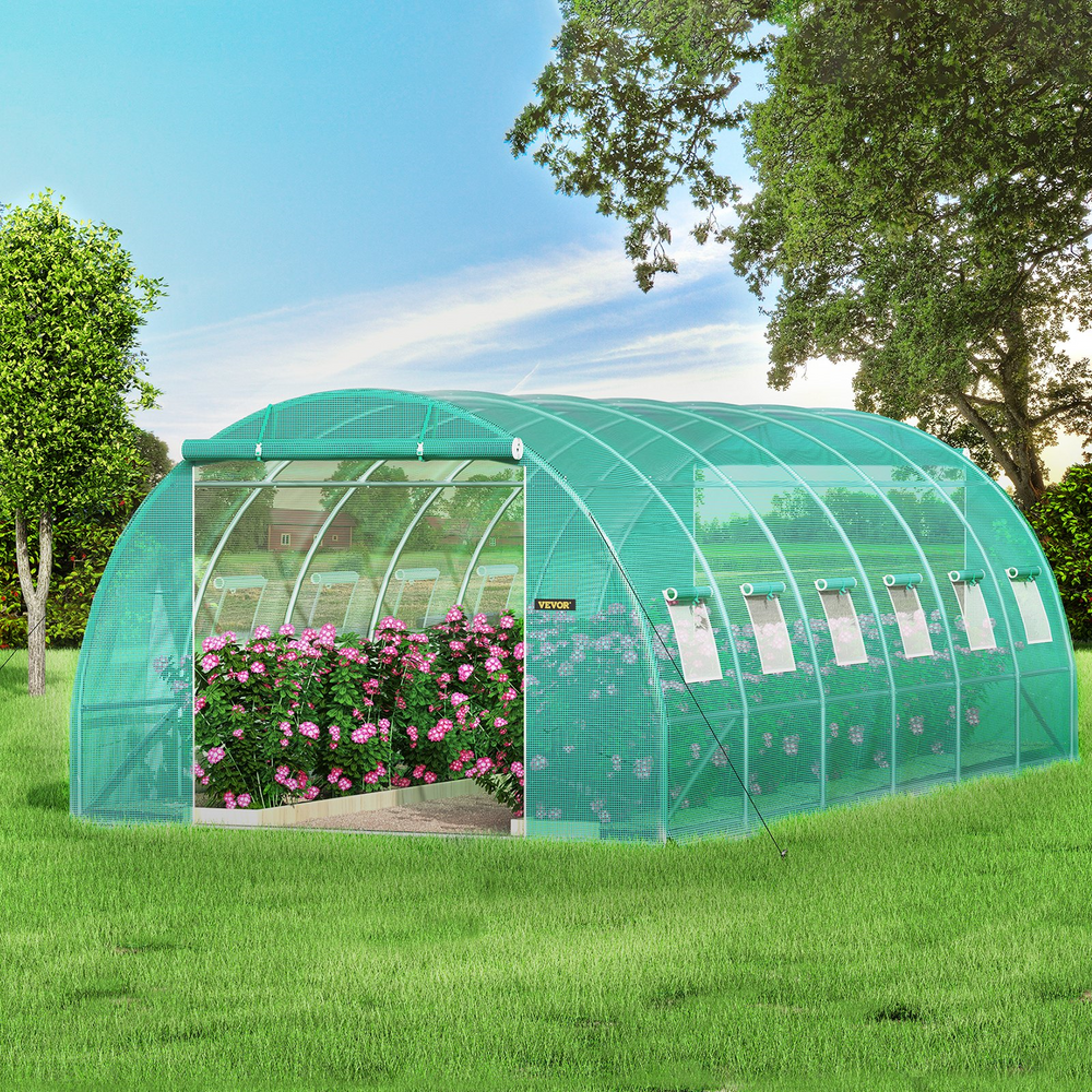 Vevor 20' x 10' x 7' Tunnel Greenhouse Steel Hoops Waterproof Cover New