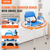 Vevor Shower Bench Sliding Tub Transfer Chair with 360° Swivel Seat Adjustable Height 330 Lbs Capacity New