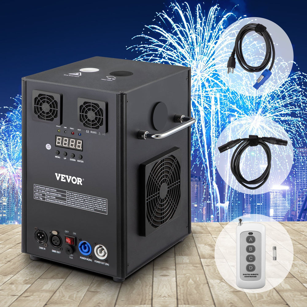Vevor Cold Spark Machine 700W Stage Effect with Wireless Remote DMX Control Adjustable Spark Height New