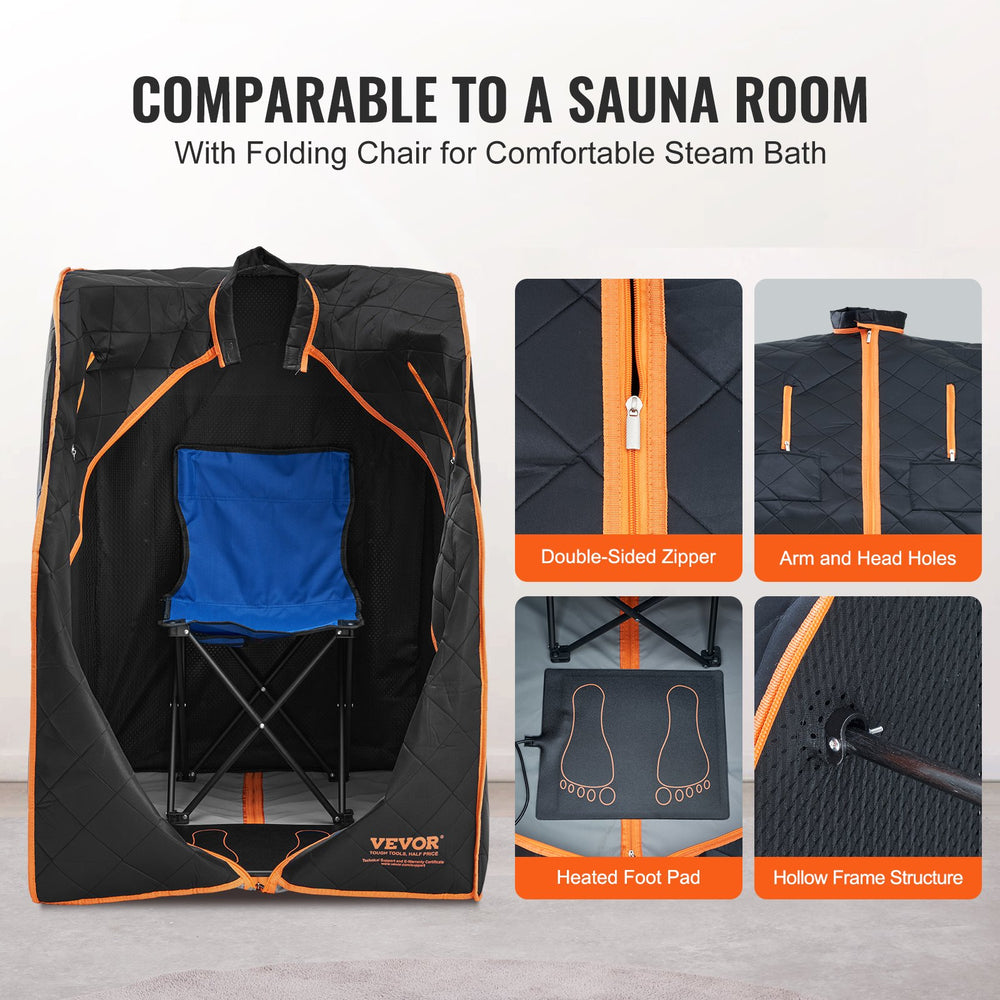 Vevor Sauna Blanket for Detoxification 27.5" x 31.5" x 38.5" 1050W Portable Infrared Therapy 104-167°F with Timer New