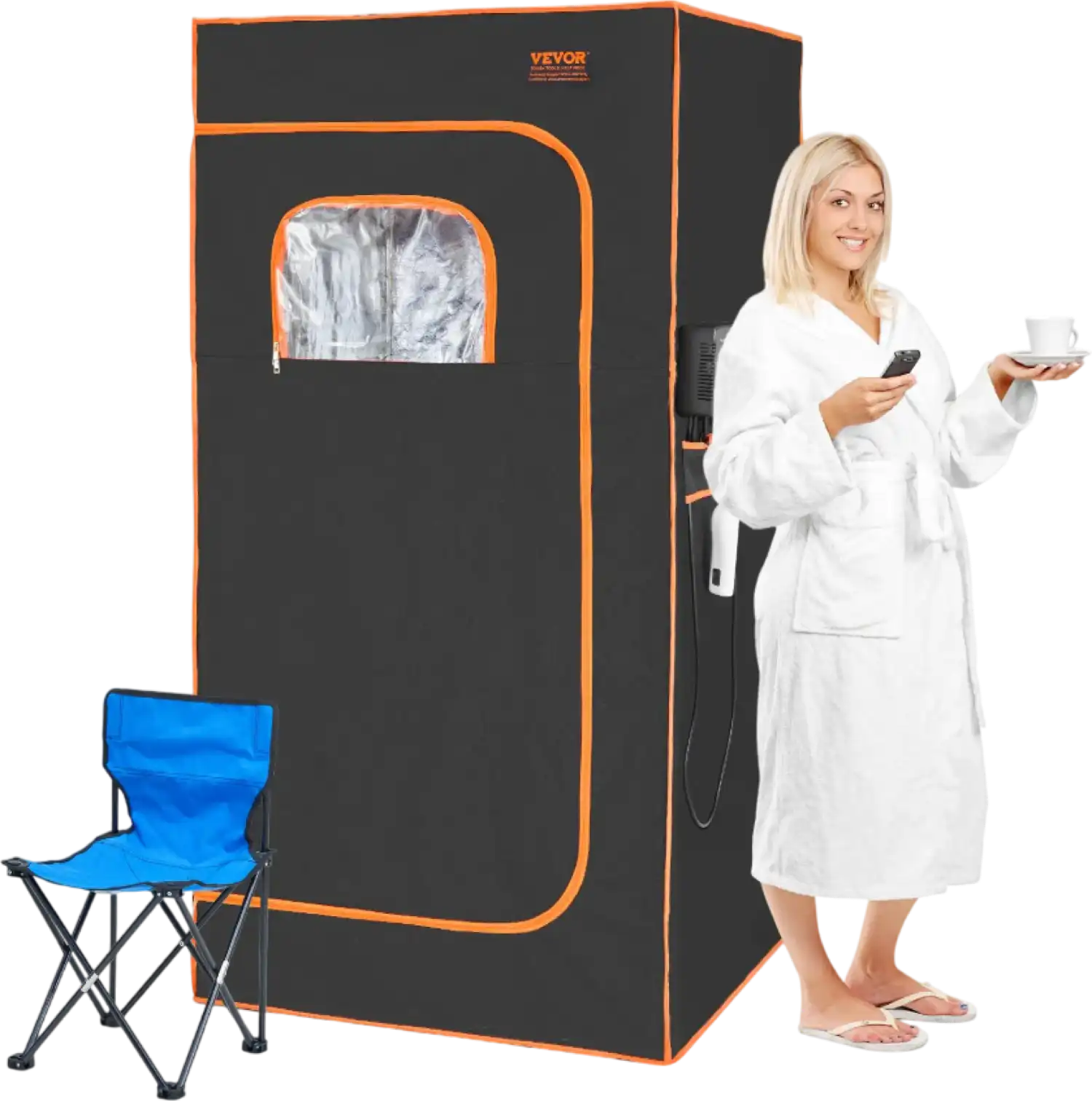 Vevor Infrared Sauna Tent 1400W Full Body Portable Spa Adjustable Temperature with Chair New