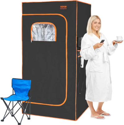 Vevor Infrared Sauna Tent 1400W Full Body Portable Spa Adjustable Temperature with Chair New