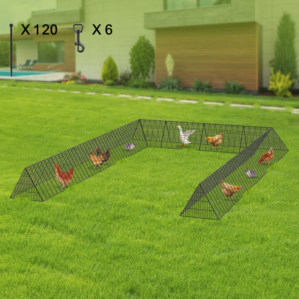 Vevor Chicken Tunnels 236.2" x 157.4" x 24.2" Portable with Corner Frames for Yard 2 Sets New