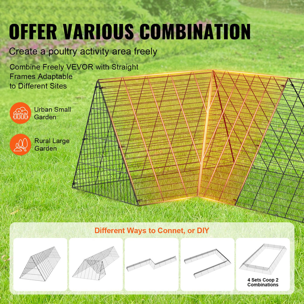 Vevor Chicken Tunnels 236.2" x 157.4" x 24.2" Portable with Corner Frames for Yard 2 Sets New