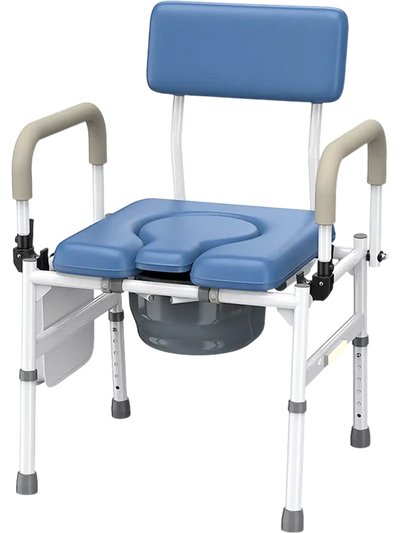 Vocic YR11 Commode Chair Flip-Up Armrests 400 lb. Capacity Height/Width Adjustable New