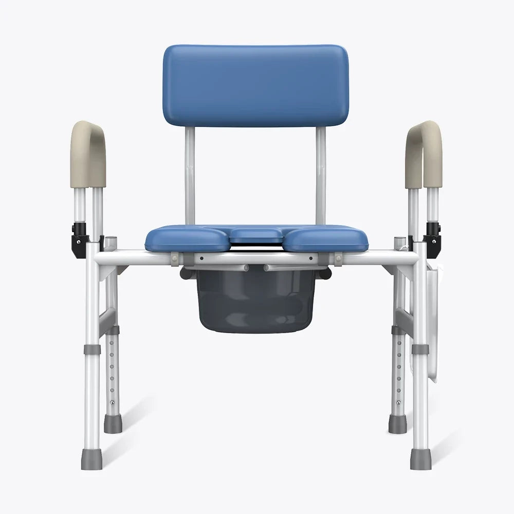 Vocic YR11 Commode Chair Flip-Up Armrests 400 lb. Capacity Height/Width Adjustable New