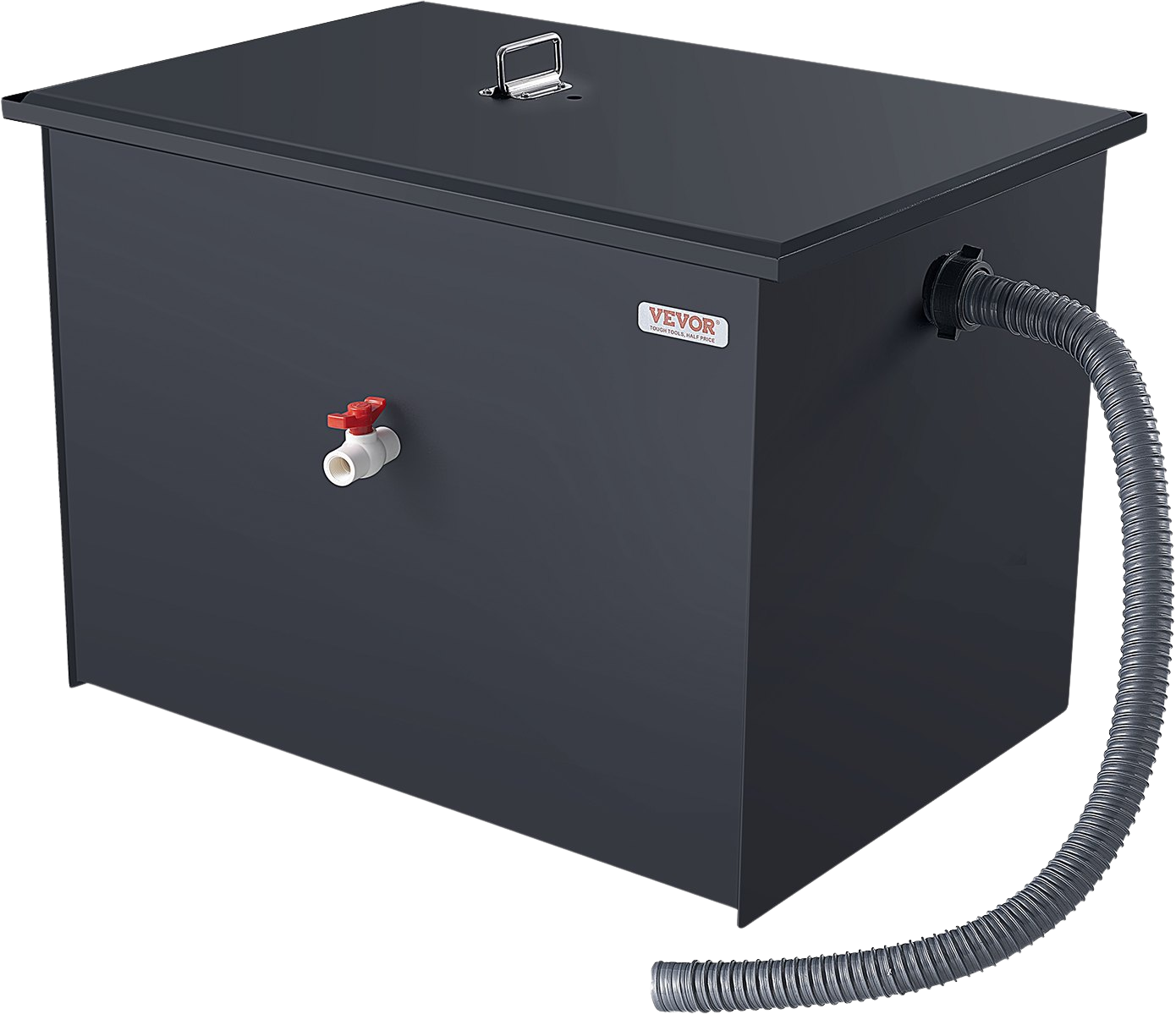 Vevor Grease Trap 40 Lbs Capacity 15.23 GPM Carbon Steel Commercial Wastewater Oil Interceptor New