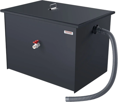Vevor Grease Trap 50 Lbs Capacity 19.28 GPM Carbon Steel Commercial Wastewater Oil Interceptor New