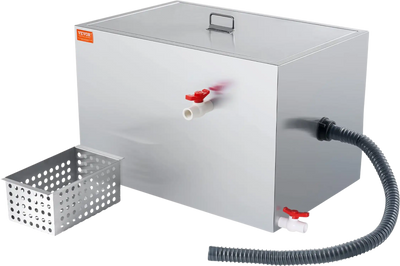 Vevor Grease Trap 40 Lbs Capacity 9.96 GPM Stainless Steel Commercial Wastewater Oil Interceptor New