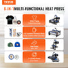 Vevor Heat Press 8-in-1 Machine 15" x 15" with 30oz Tumbler Press Black/Blue New