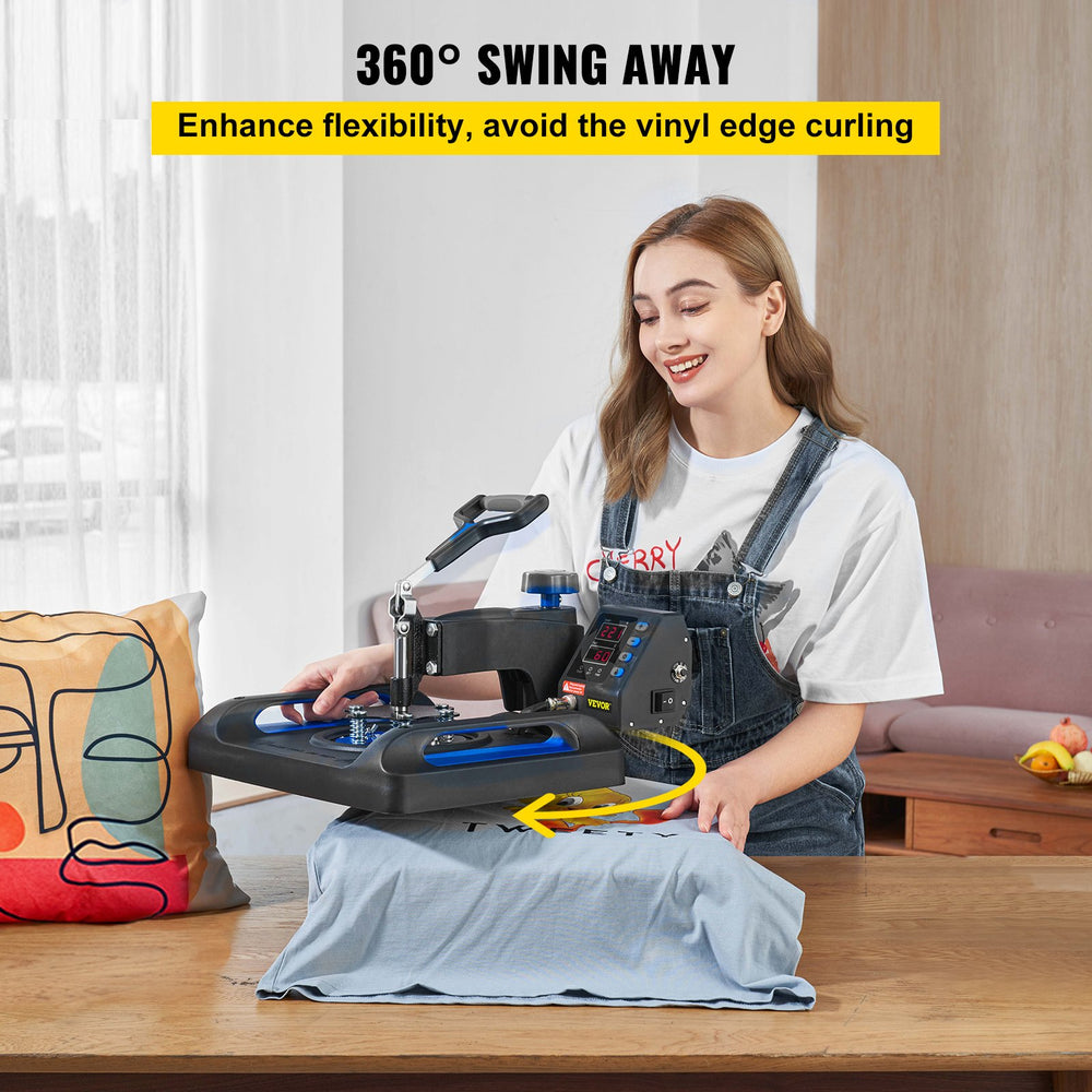 Vevor Heat Press Machine 15" x 15" Fast Heating 360° Swing Away Digital Sublimation New