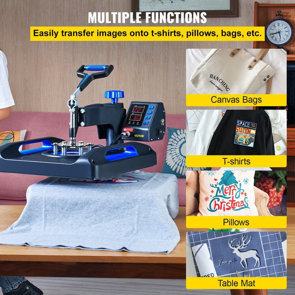 Vevor Heat Press Machine 15" x 15" Fast Heating 360° Swing Away Digital Sublimation New