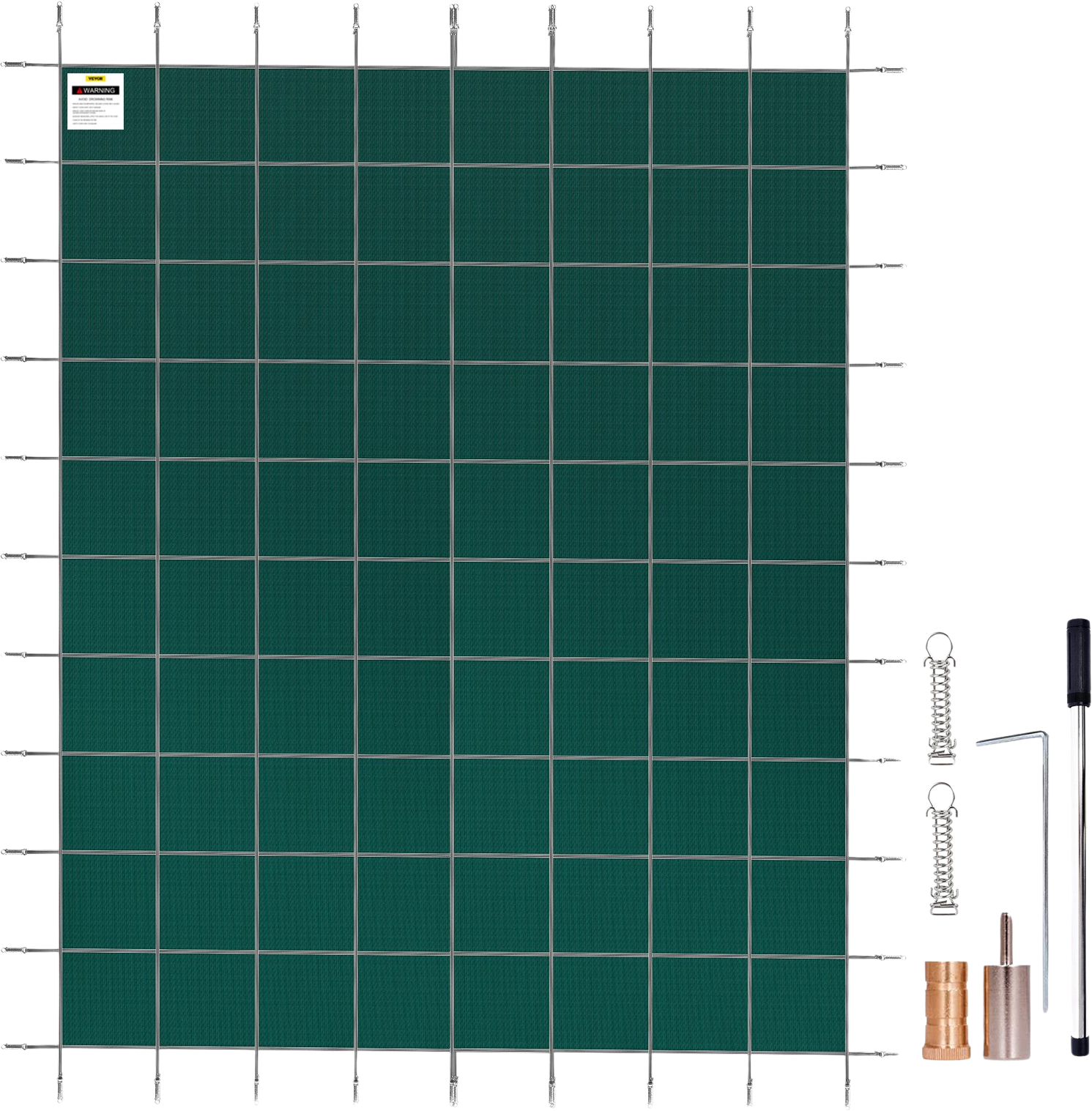 Vevor Pool Safety Cover Fits 14' x 26' Rectangle Inground Pool Green Mesh Cover New