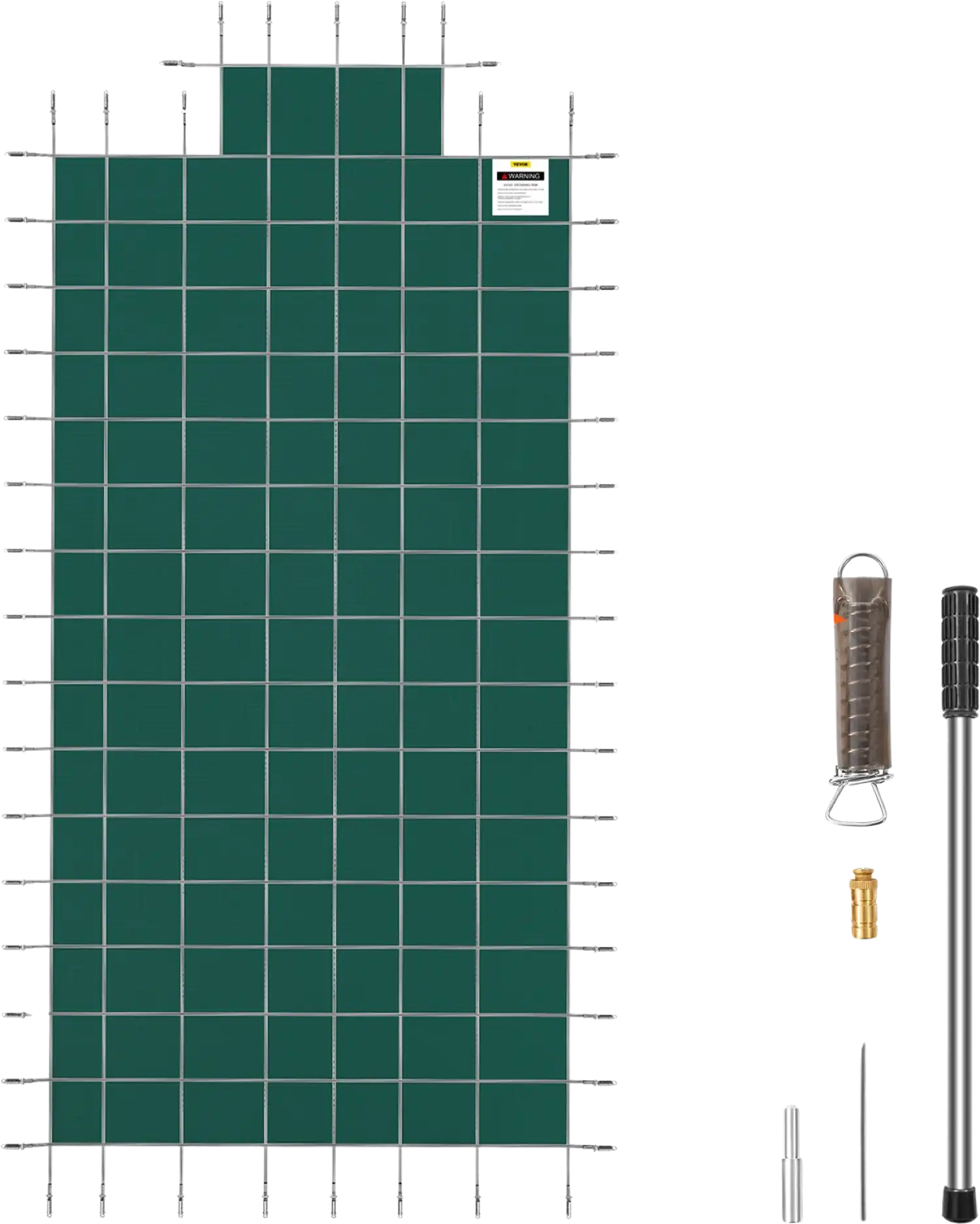 Vevor Pool Safety Cover Fits 16' x 32' Inground Pool Green Mesh Cover with 4' x 8' Center Step New