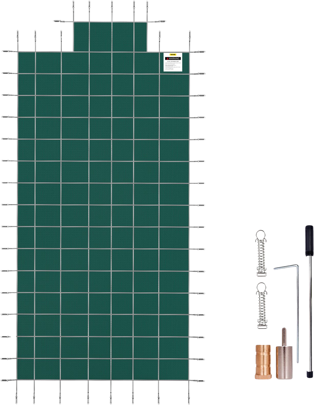 Vevor Pool Safety Cover Fits 20' x 40' Inground Pool Green Mesh Cover with 4' x 8' Center Step New