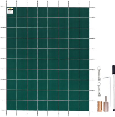 Vevor Pool Safety Cover Fits 14' x 28' Rectangle Inground Pool Green Mesh Cover New