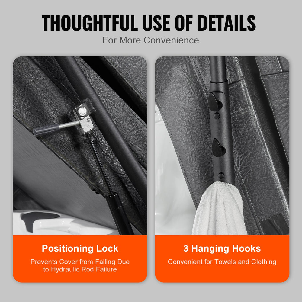 Vevor Hot Tub Cover Lift Hydraulic System Adjustable 74.8"-98.4" Length Easy Installation New