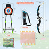 Youth archery bow set with 2 bows, 20 suction cup arrows, and target, designed for kids' outdoor fun and safety.