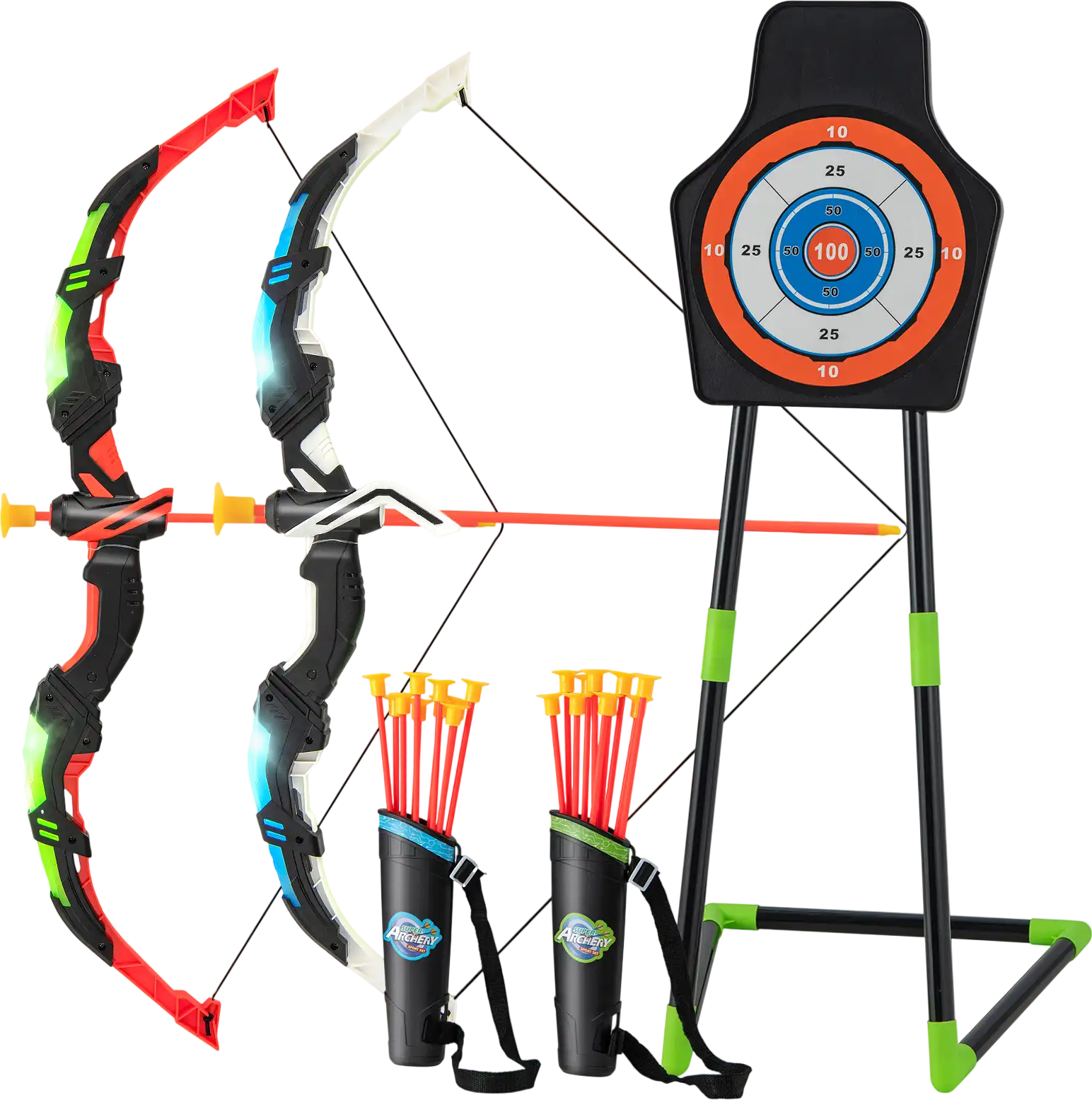 Costway Youth LED Light-Up Archery Bow Set w/ 20 Suction Cup Arrows 58932716 New