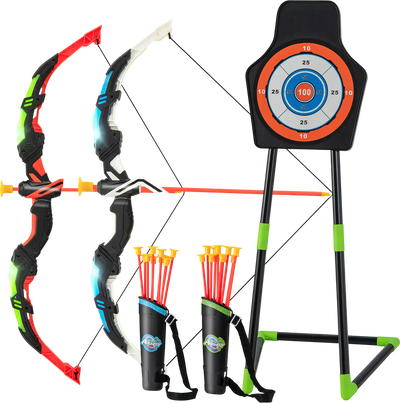 Costway Youth LED Light-Up Archery Bow Set w/ 20 Suction Cup Arrows 58932716 New