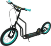 Youth scooter with adjustable handlebar, 16/14-inch inflatable wheels, and sturdy metal frame for ages 8 and up.
