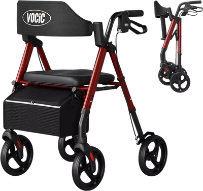 Vocic Z21 Rollator Walker 4-Wheel Lightweight 300 lb. Capacity New