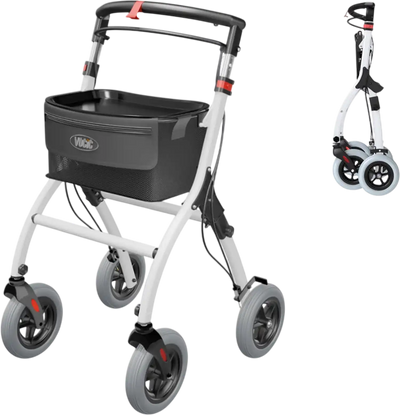 Vocic Z32 Rollator Walker Narrow Lightweight 242 lb. Capacity One-Handed Brake New