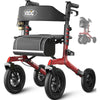 Vocic Z57 Outdoor Rollator Walker with 12" All-Terrain Wheels 300 Lbs. Capacity New