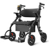 Vocic Z59 2-in-1 Bariatric Rollator Transport Chair Folding 19" Wide Seat 400 Lbs New