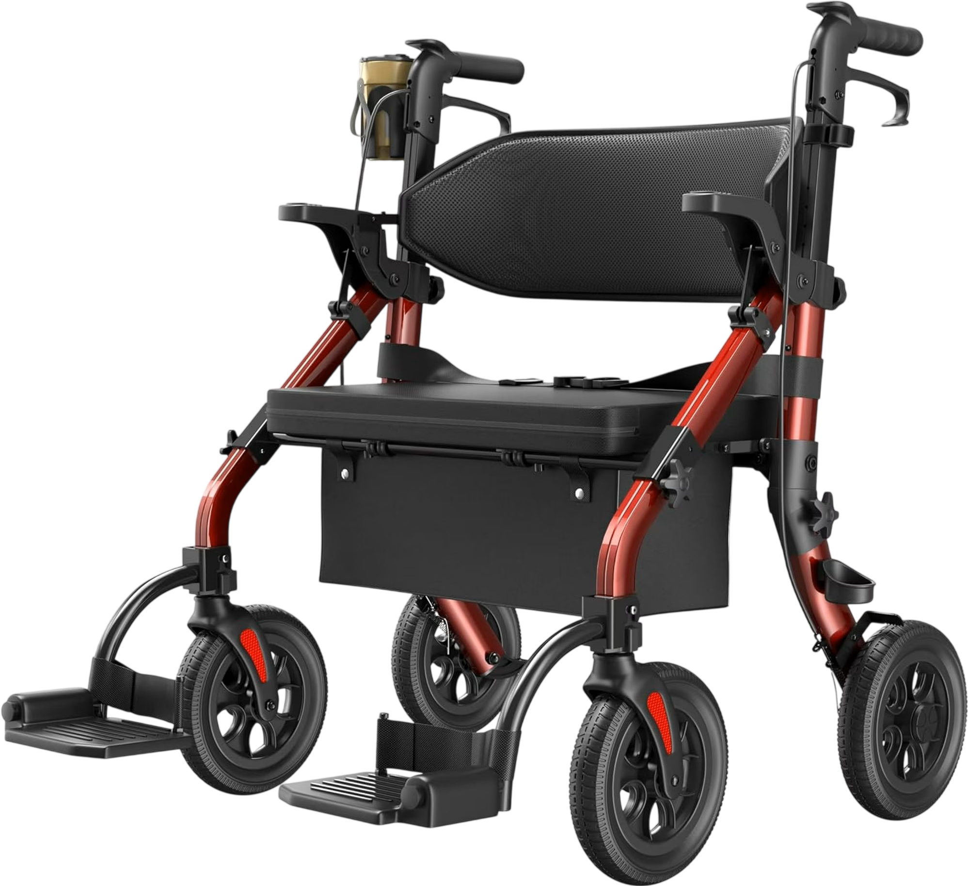 Vocic Z59 2-in-1 Bariatric Rollator Transport Chair Folding 19