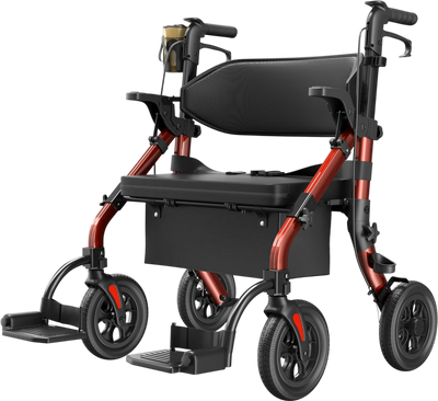 Vocic Z59 2-in-1 Bariatric Rollator Transport Chair Folding 19
