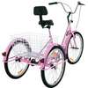 Vevor Adult Tricycle 24" Wheels 1 Speed Foldable With Basket New