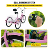 Vevor Adult Tricycle 26" Wheels 1 Speed Foldable With Basket Pink New