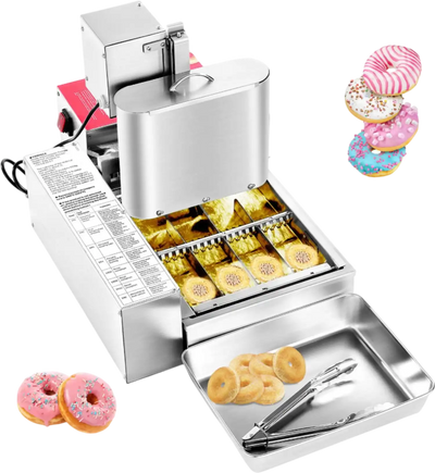 Vevor Commercial Automatic Donut Maker 4-Row 240 Pcs/H Stainless Steel with 0.8 Gal Hopper New