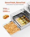 Vevor Commercial Automatic Donut Maker 4-Row 240 Pcs/H Stainless Steel with 0.8 Gal Hopper New