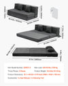 Vevor 3-in-1 Folding Sofa Bed Queen Size Convertible Sleeper with Pillows and Washable Cover New