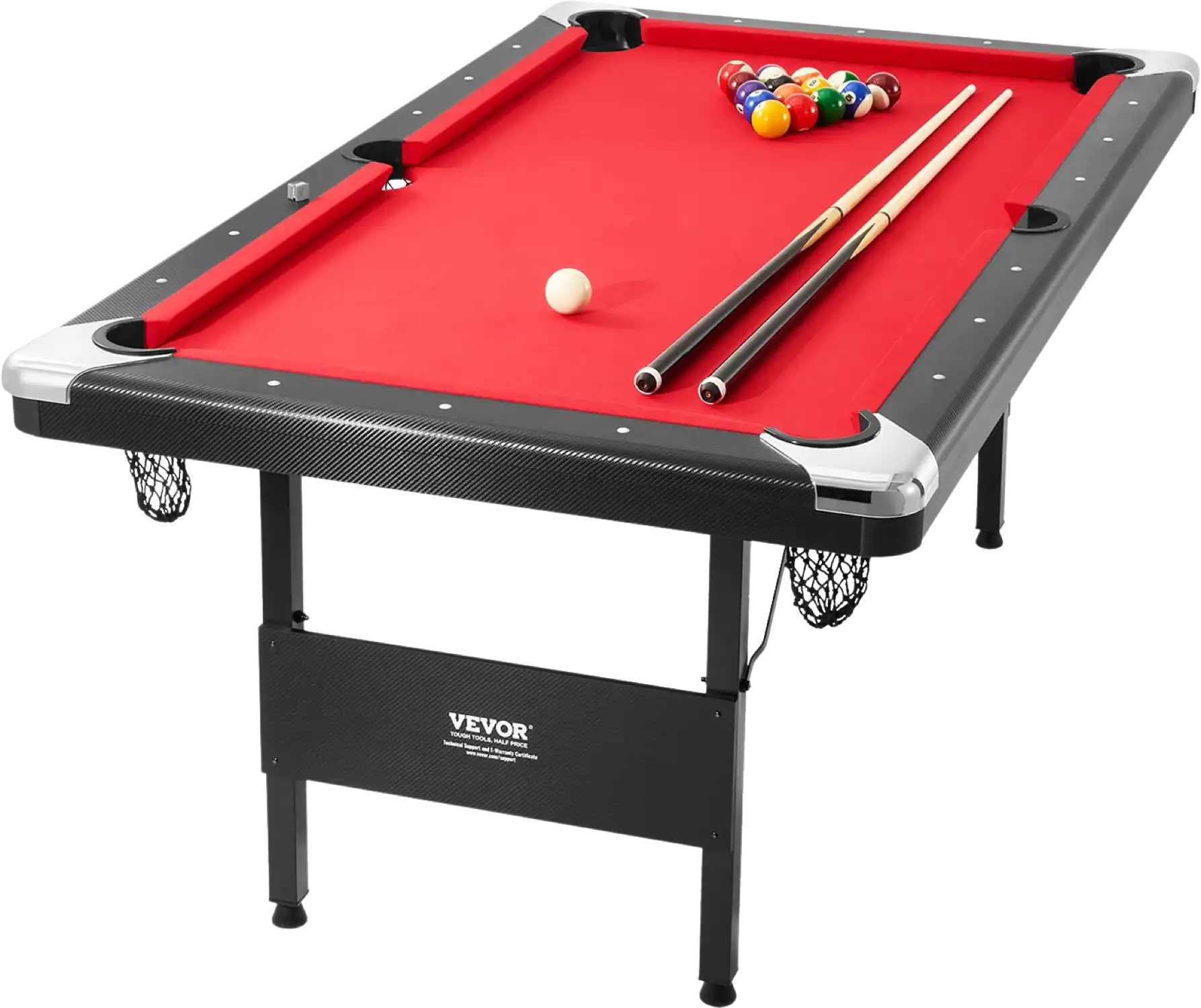 Vevor Billiards Table 6.3' Foldable Pool Table Set Includes Balls and Cues New