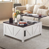 Vevor Farmhouse Coffee Table 36" Square with Split Hinged & Hydraulic Lift Top and Hidden Storage New