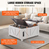 Vevor Farmhouse Coffee Table 36" Square with Split Hinged & Hydraulic Lift Top and Hidden Storage New