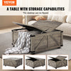 Vevor Farmhouse Coffee Table 36" Square with Hinged Dual Flip-Top and Hidden Storage New