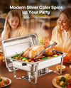 Vevor Chafing Dish Set 6-Pack 8 Qt Full-Size Stainless Steel Buffet Warmers New