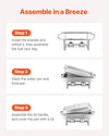 Vevor Chafing Dish Set 6-Pack 8 Qt Full-Size Stainless Steel Buffet Warmers New