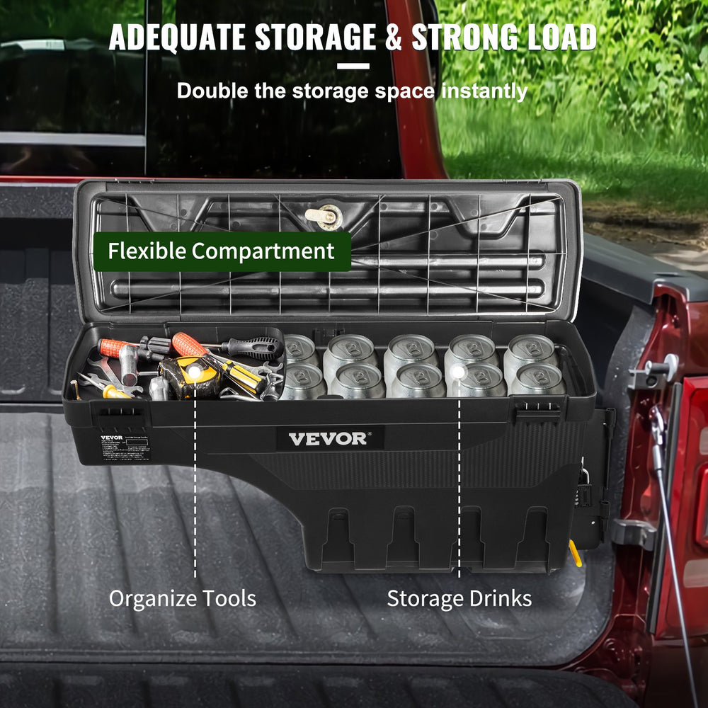 Vevor Truck Tool Box 6.6 Gal Capacity Double-Layered Security Fits 2019-2021 Dodge Ram 1500 Left or Right Mount New