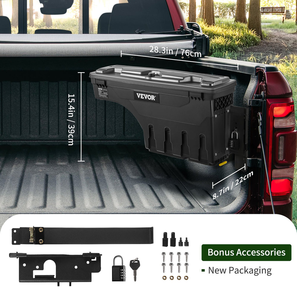 Vevor Truck Tool Box 6.6 Gal Capacity Double-Layered Security Fits 2019-2021 Dodge Ram 1500 Left or Right Mount New