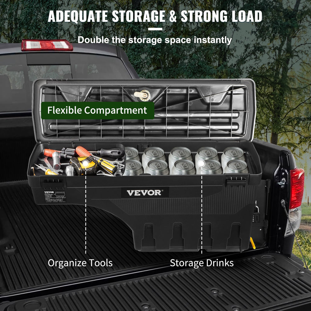 Vevor Truck Tool Box 6.6 Gal Capacity Double-Layered Security Fits 2007-2021 Toyota Tundra Left or Right Mount New