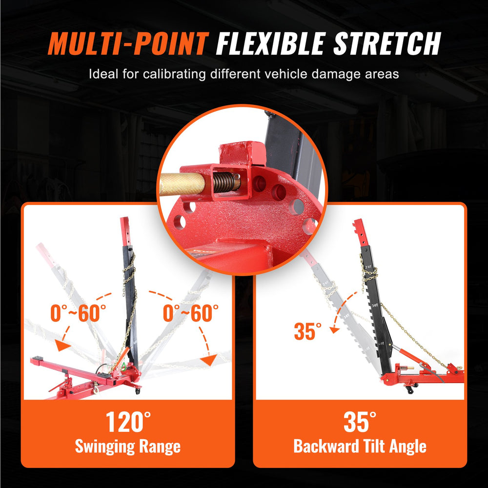 Vevor Auto Body Frame Straightener 13227 Lbs. Tensile Force with Hydraulic Foot Pump and Pulling Clamp Set New